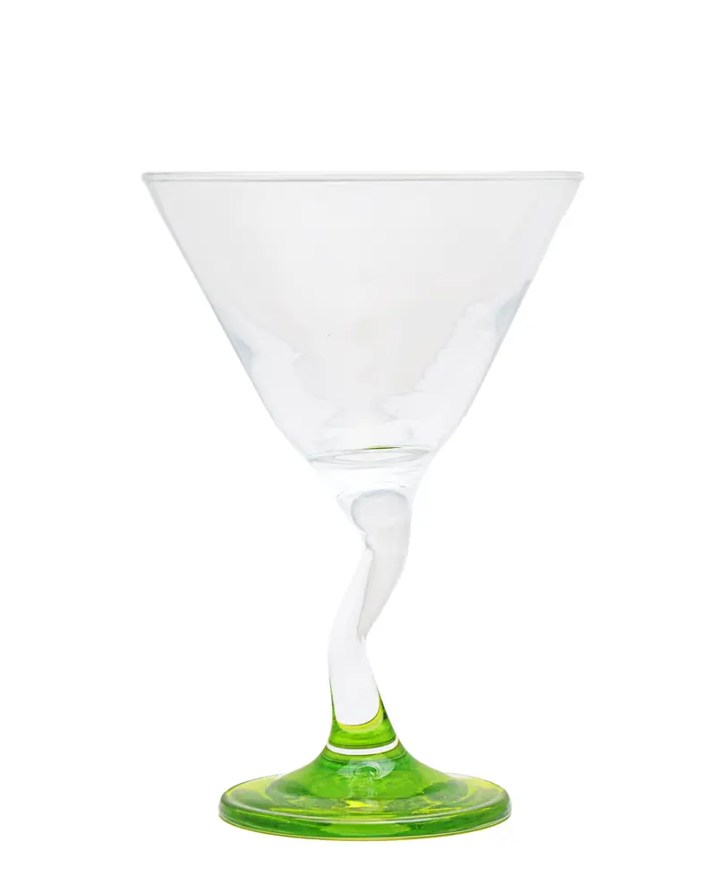 Glacier Zikzak Stemmed Martini Glass – Emerald Green 1