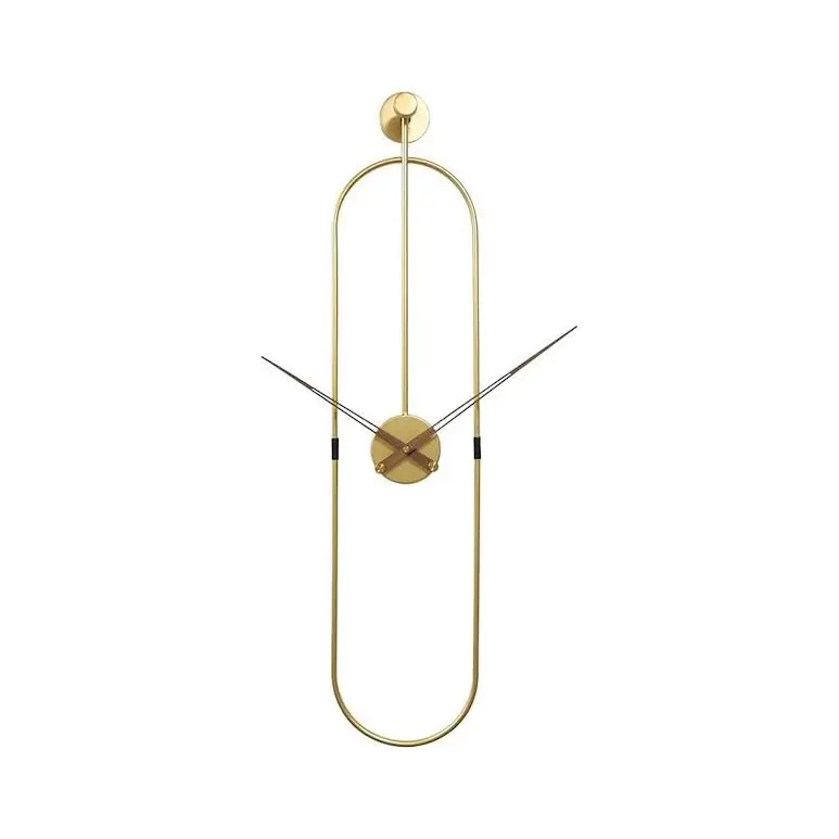Gold-Finished Oval Wall Clock – Contemporary Decor Accent 1