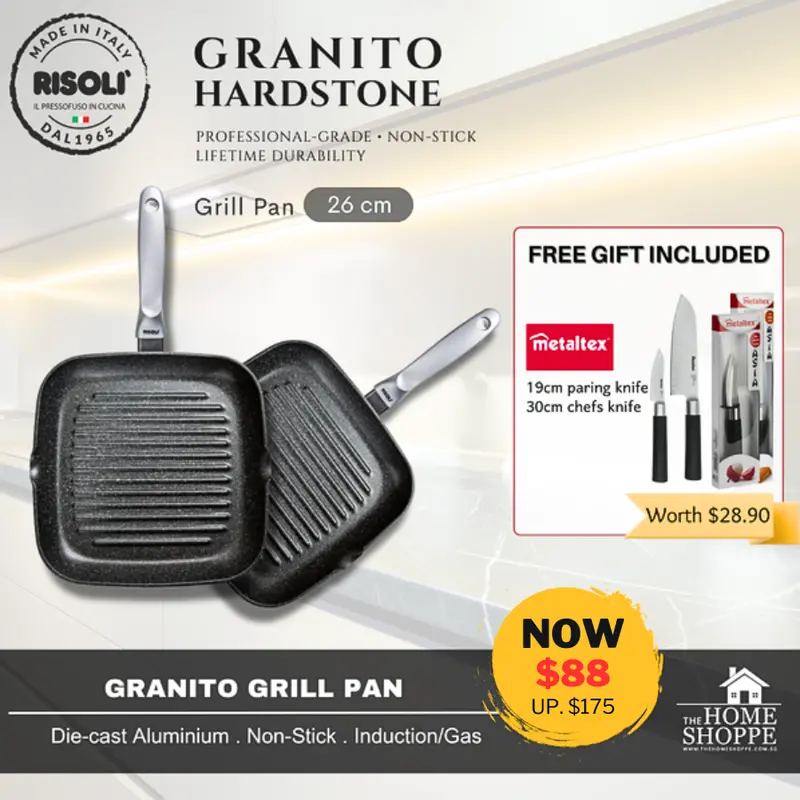 Granito Hardstone 26Cm Induction Grill Pan — Includes Free Gift 1