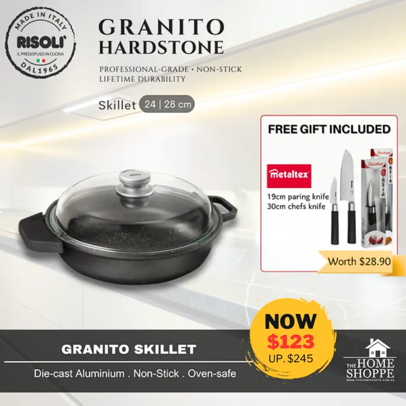 Granito Hardstone Dual-Handle Skillet For Induction Cooktops — Includes Free Gift 1