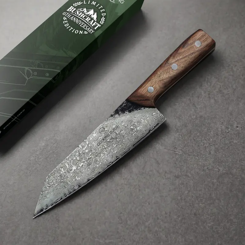 Guild Vi Bushcraft Damascus Bunka Knife – 7-Inch Hand-Forged Blade 1