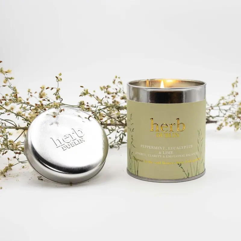 Herb Dublin Scented Candle – Peppermint & Eucalyptus In Tin 1