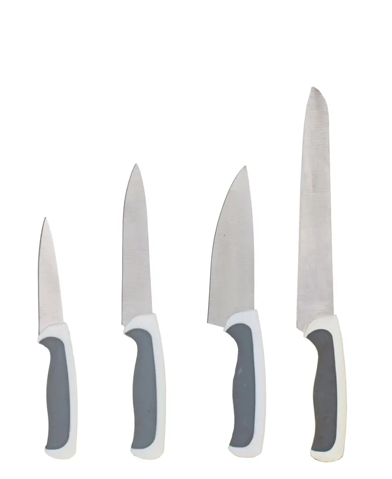 Kitchen King Modern 4-Piece Knife Set – White & Grey 1