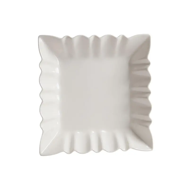 Kitchen Life White Ceramic Square Serving Platter 1