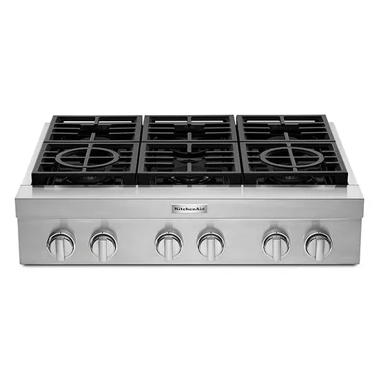 Kitchenaid Kcgc506Jss 36-Inch Rangetop — 6-Burner Professional-Style Gas Cooktop (Stainless Steel) 1