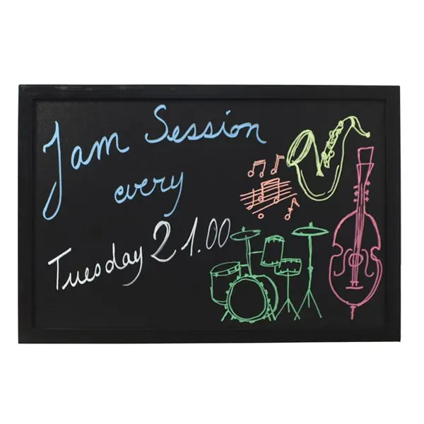 Large Black Wall-Mounted Chalkboard Menu Board – 60 X 80 Cm 1