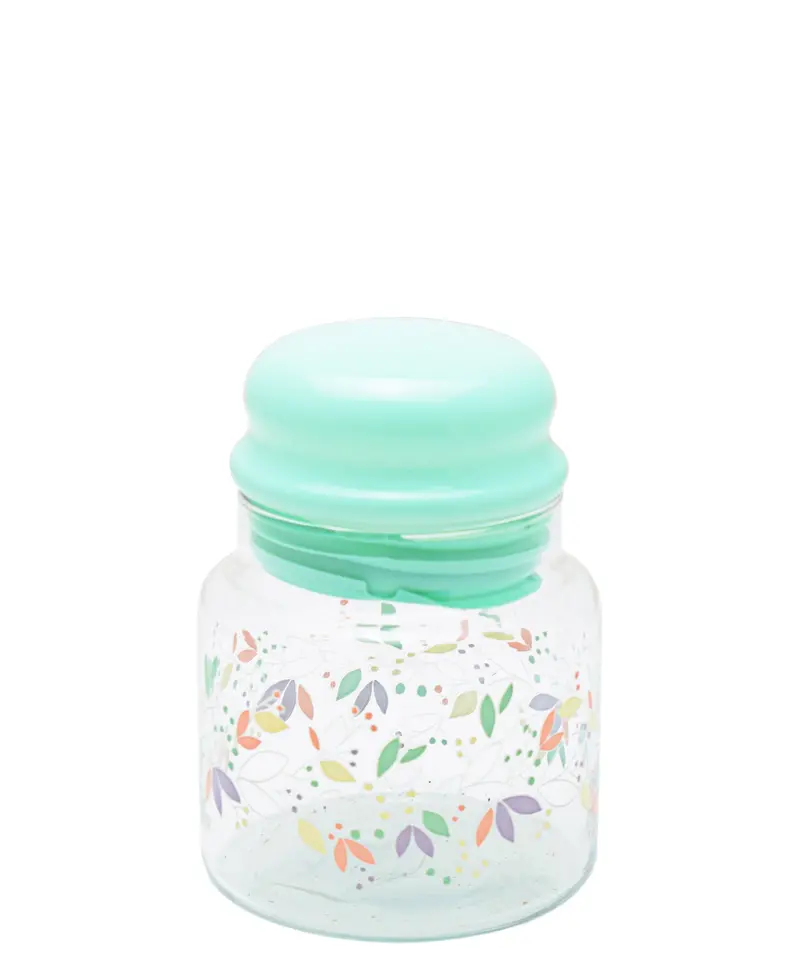Lav 635Ml Green Glass Storage Jar – Airtight Lid, Modern Kitchen Essential 1