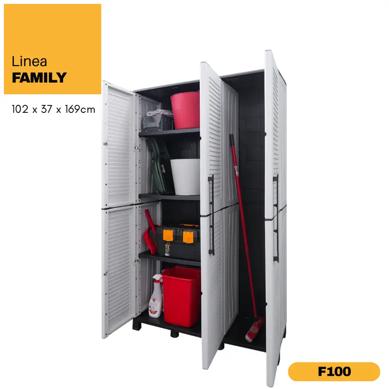 Linea Family 3-Door Tall Multipurpose Storage Cabinet 1