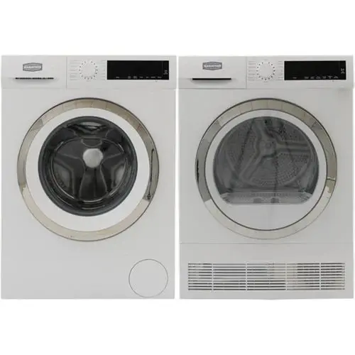 Marathon Deluxe 24-Inch White Front-Load Washer And Dryer Set With Stacking Kit 1