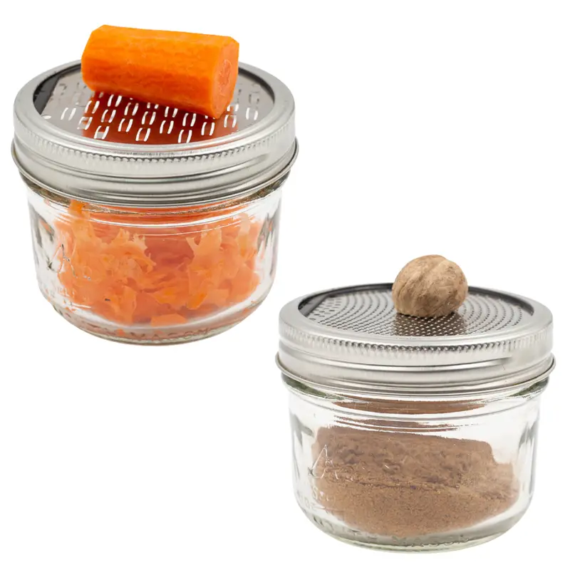 Mason Jar Lid–Mounted Grater Set 1