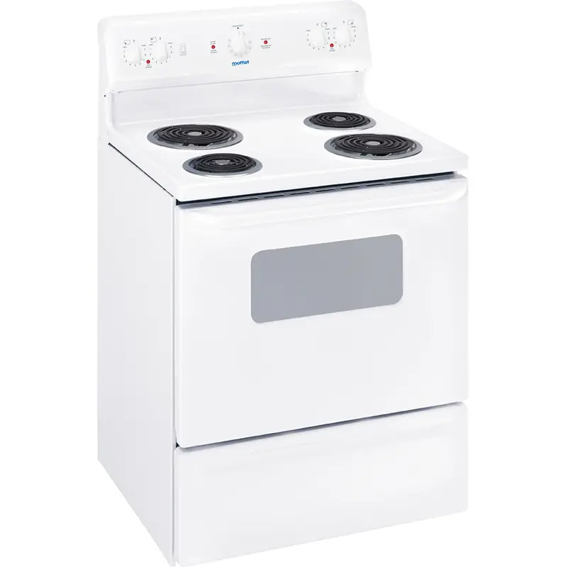 Moffat Mcbs523Dnww 30-Inch White Freestanding Electric Range – Manual Clean Design 1