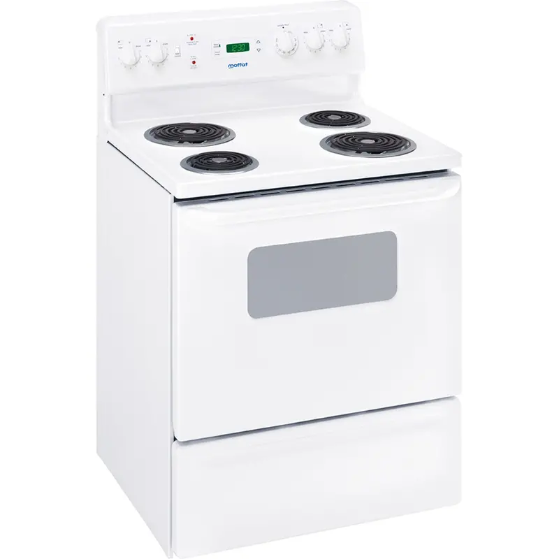 Moffat Mcbs525Dnww 30-Inch White Freestanding Electric Range With Manual Clean System 1