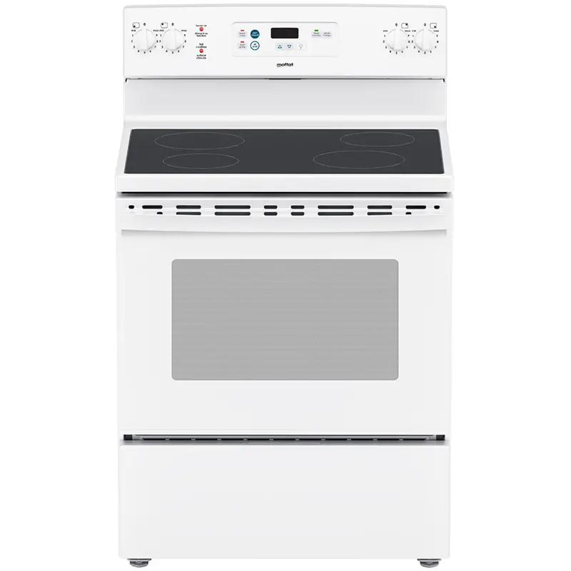 Moffat Mcbs585Dnww 30-Inch White Freestanding Electric Range With Manual Cleaning 1