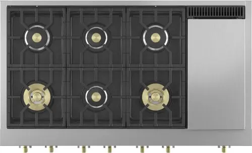 Monogram Zgu486Ndtss 48-Inch Professional Gas Rangetop – 6 Burners + Griddle 1