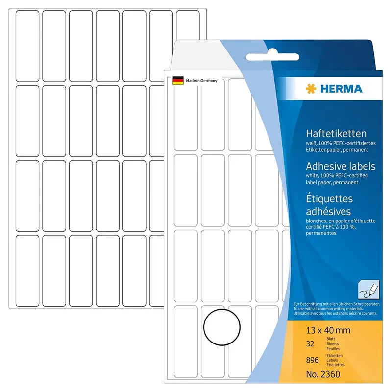 Narrow Horizontal Office Labels – 13Mm × 40Mm (Code 2360) 1