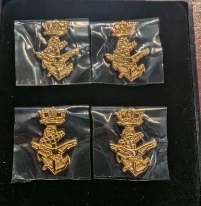 Navy-Style Shirt Studs – Polished Brass Uniform Accessories 1