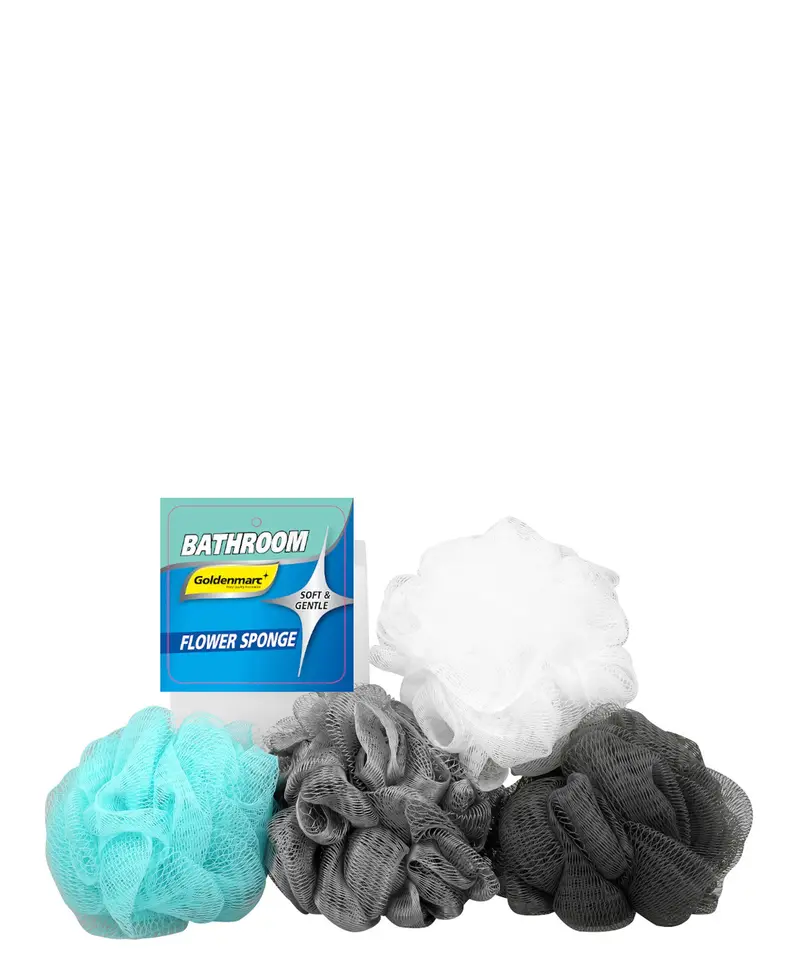 O2 Assorted 4-Piece Flower-Shaped Kitchen Sponges 1