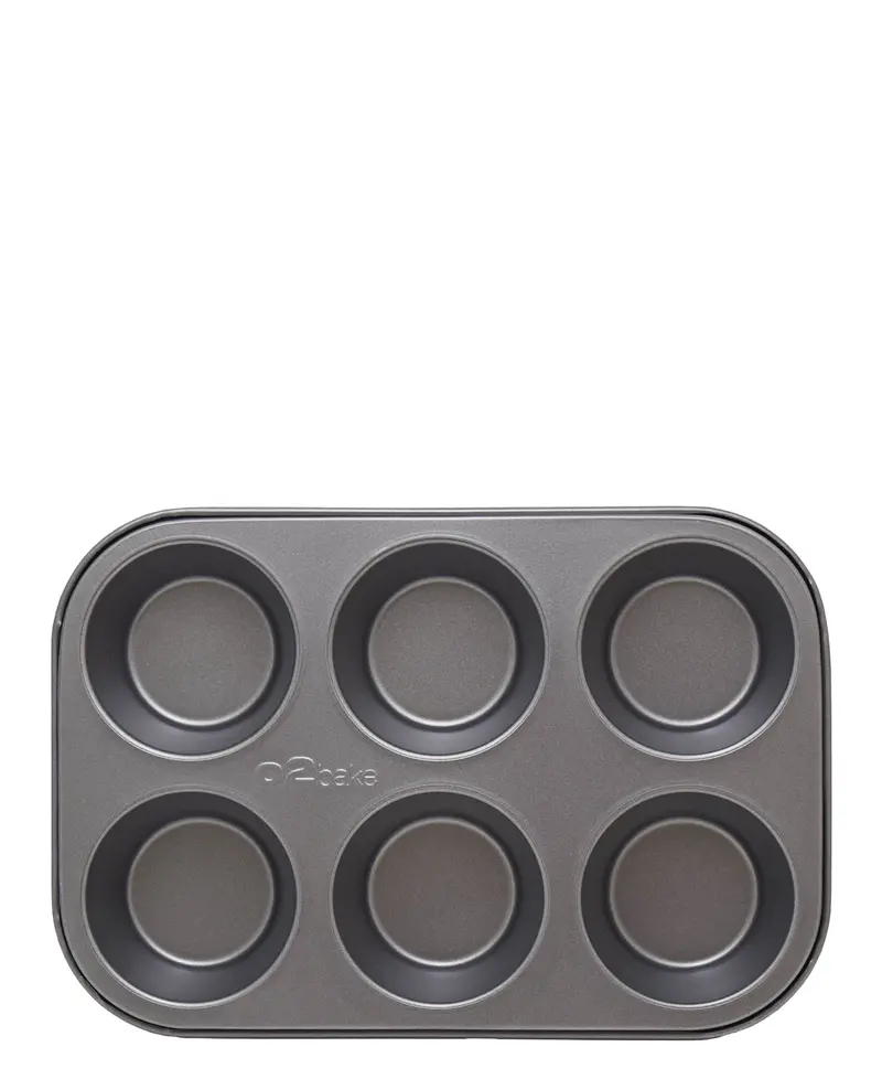 O2 Black 6-Cup Jumbo Muffin Pan For Home Bakers 1