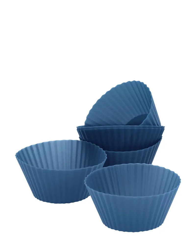 O2 Blue Silicone 6-Cavity Mini Cupcake Baking Mould Set 1