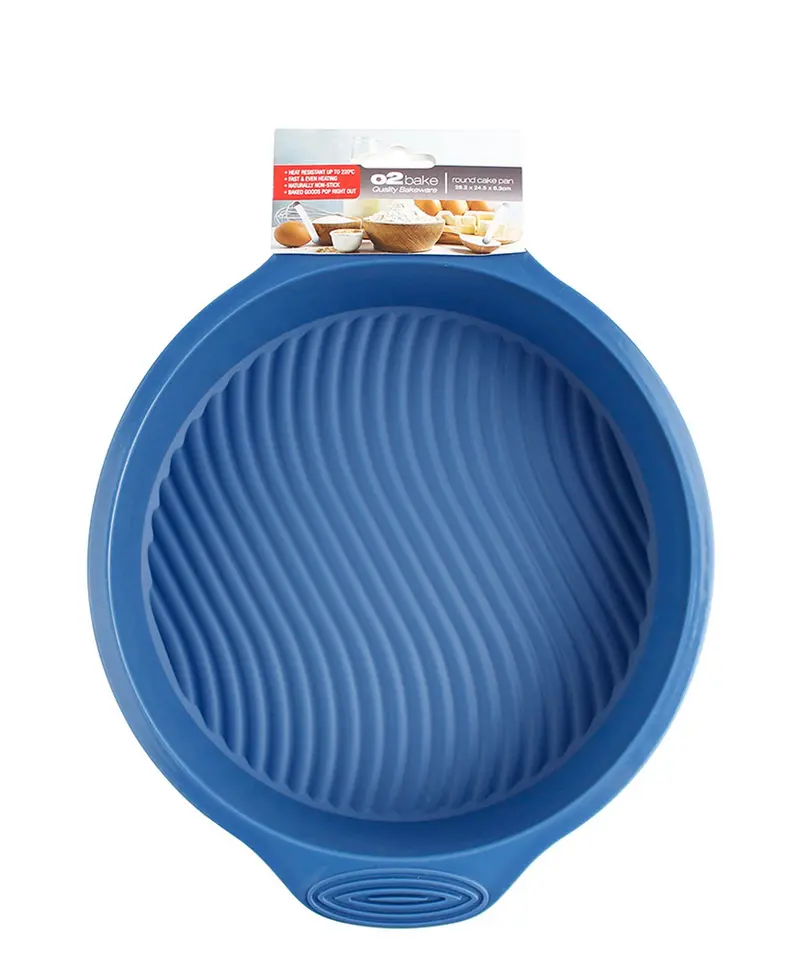 O2 Blue Silicone Round Baking Pan 1