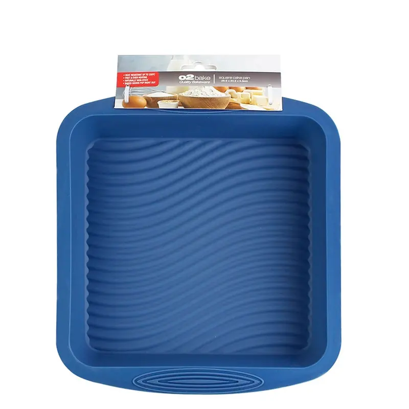O2 Blue Silicone Square Baking Pan For Cakes And Quiches 1