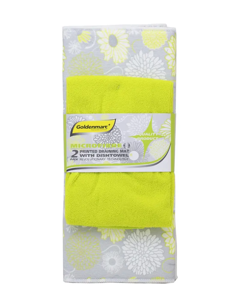 O2 Two-Piece Microfiber Dish Towel Set – Fresh Green Hue 1