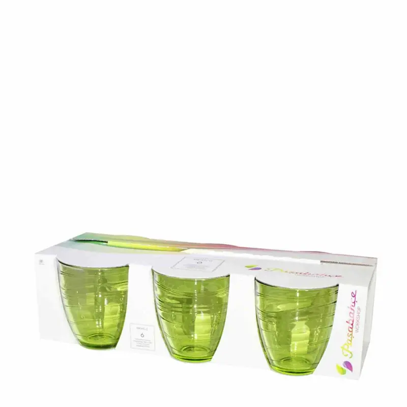 Pasabahce Mexico Water Glasses – 3-Piece, 280Ml, Emerald Green 1