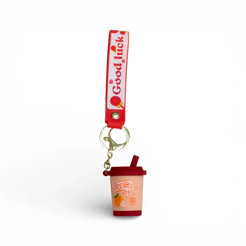 Peach-Toned Drink-Style Keychain 1