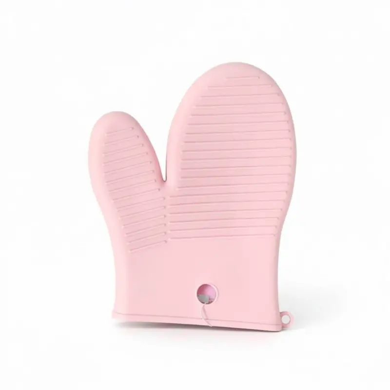 Pink Heat-Resistant Silicone Oven Mitt 1