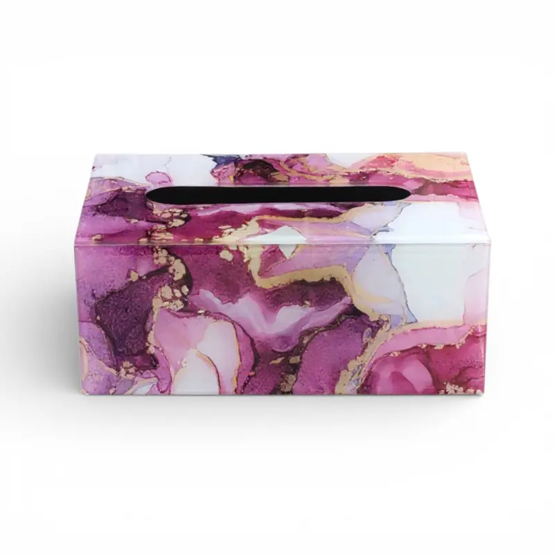Pink Marble-Finish Tissue Box 1