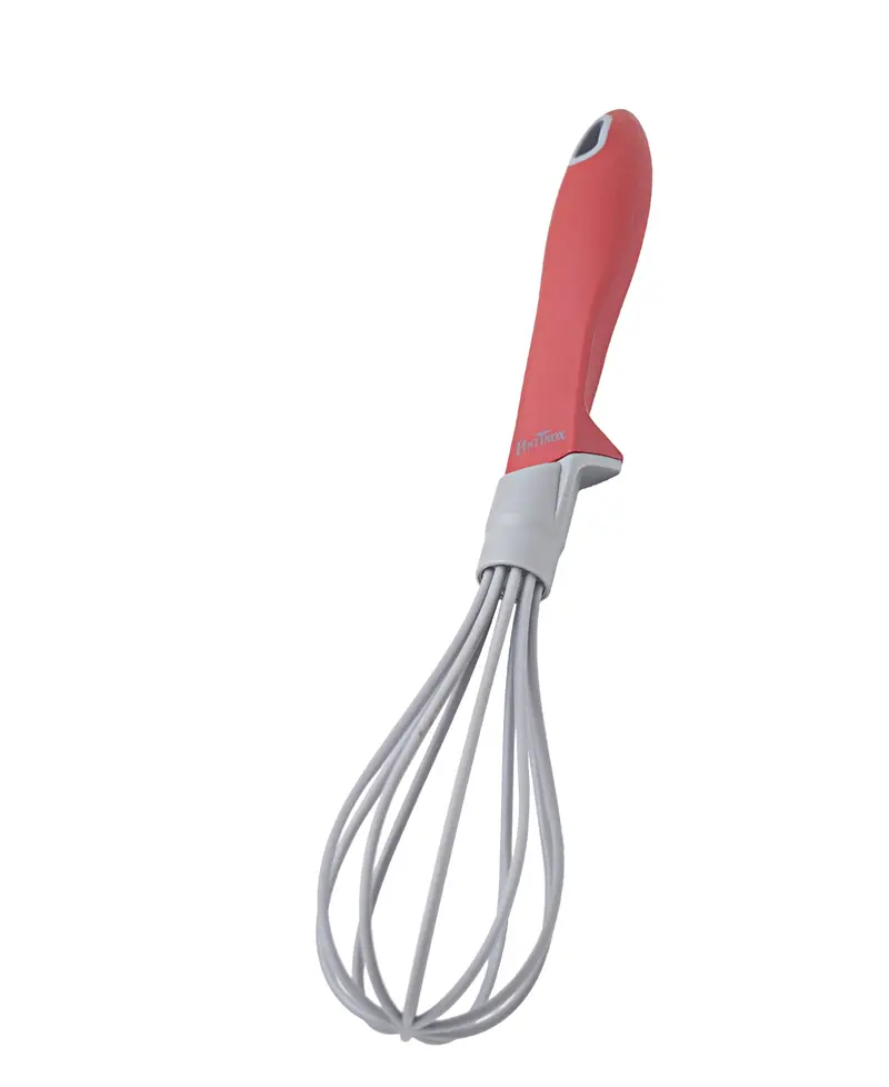 Pintinox Up Ergonomic Self-Standing Whisk – Grey Handle With Red Accents 1