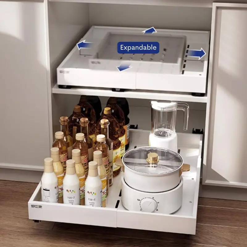 Pull It! White Extendable Cabinet Organizer Drawer 1