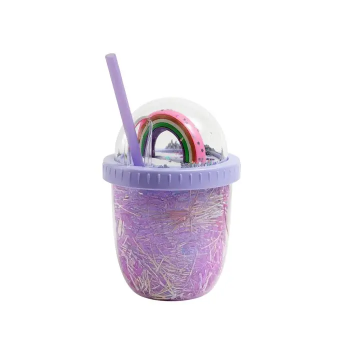 Purple Rainbow Tinsel-Finish Sippy Cup 1