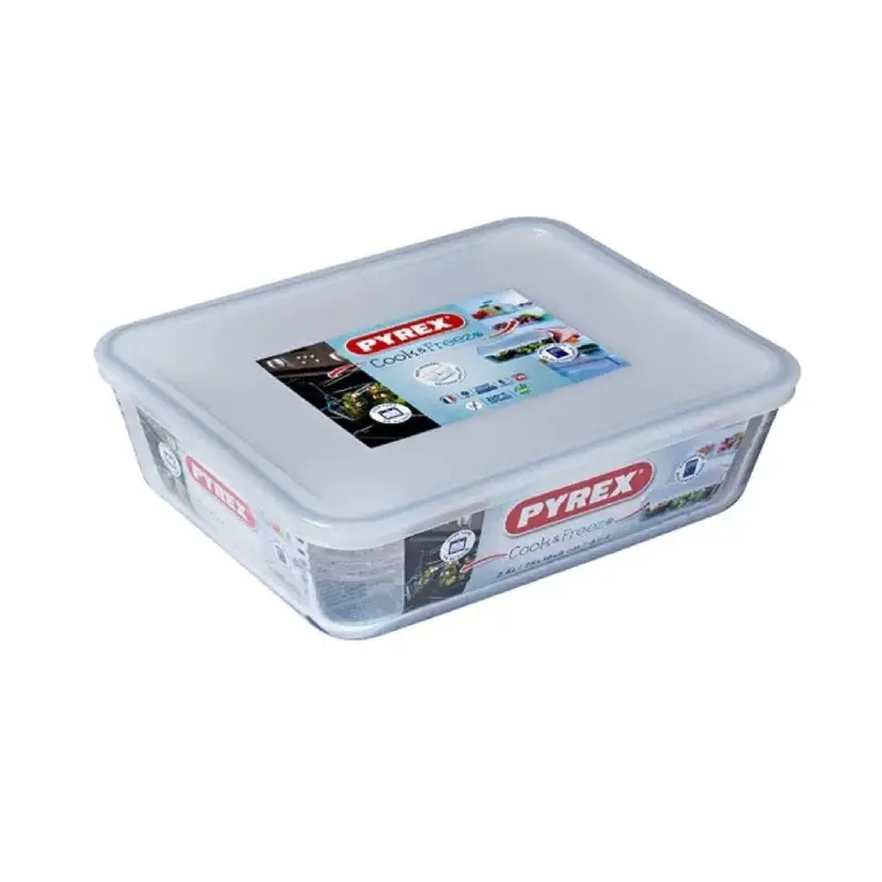 Pyrex Cook & Freeze 2.6L Rectangular Storage Container With Snap-On Lid – Clear 1