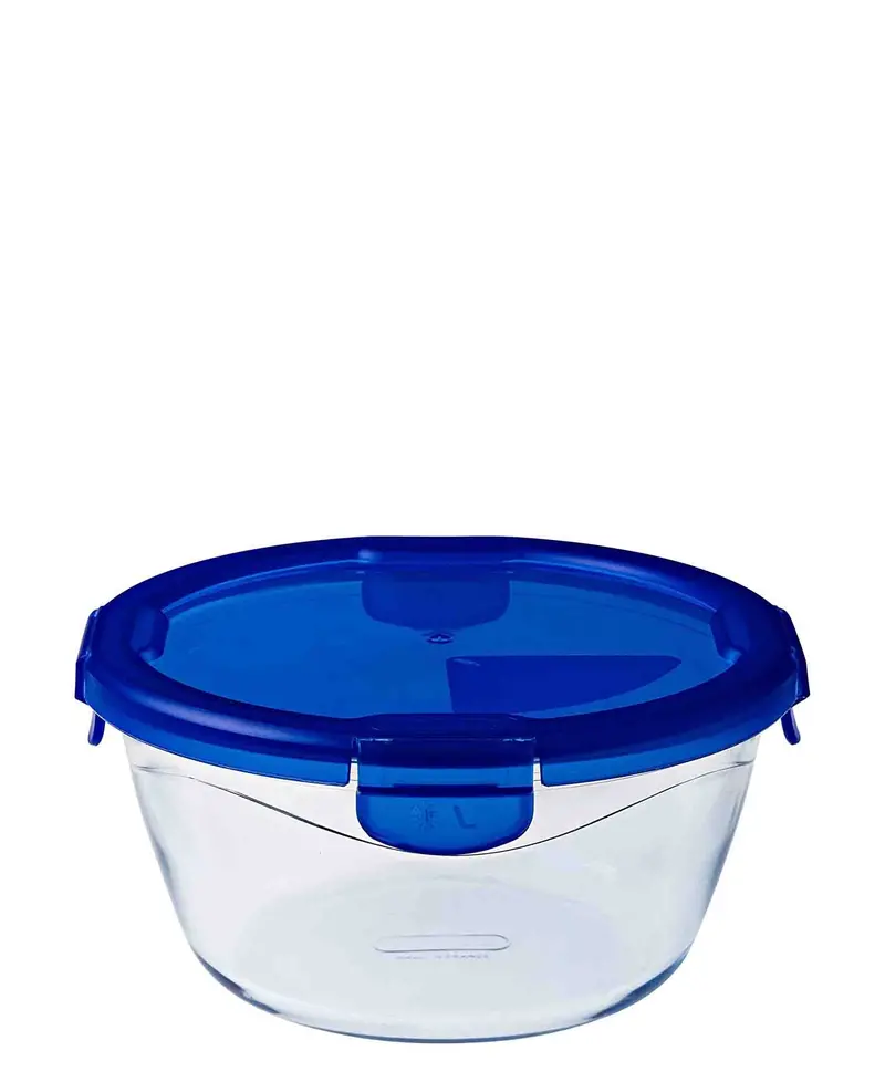 Pyrex Cook & Go Round Storage Bowl With Leak-Proof Lock Lid – Clear Glass 1