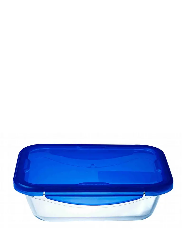 Pyrex Cook & Go Small Rectangular Roasting Dish With Secure Lock Lid – Clear Glass 1