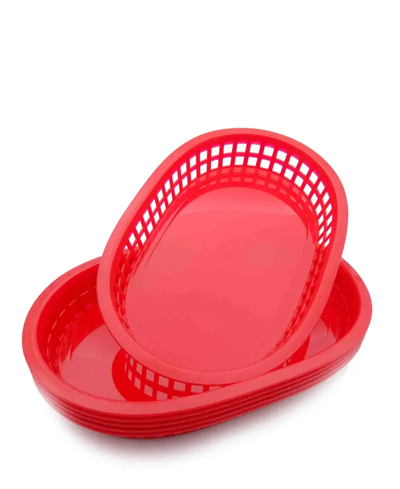 Regent Red 27Cm Oval Plastic Serving Basket 1