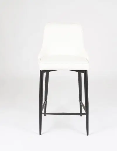 Robin White Stool Featuring Rounded Silhouette And Soft Upholstery 1