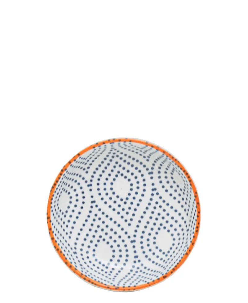 Shanghai White-And-Orange 10Cm Fruit Serving Bowl 1