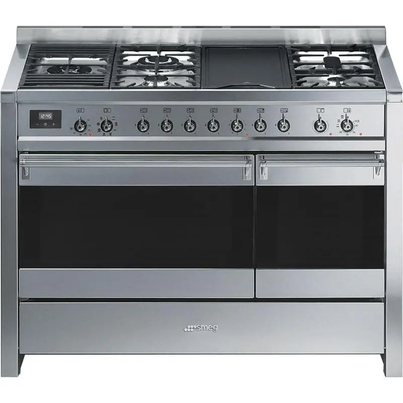 Smeg 48" Dual Fuel Range With Electric Grill – Stainless Steel (A3Xu7) 1
