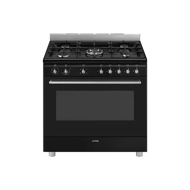 Smeg 90Cm Gas Range Cooker – Gloss Black (Duplicate Model) 1