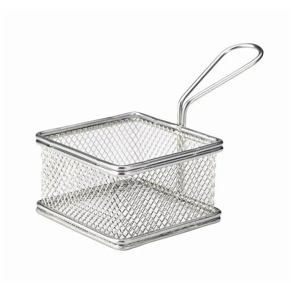 Square Serving Fry Basket – 9.5 × 9.5 × 6 Cm 1