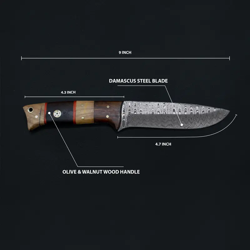 Titan Td-192 Hand-Forged Damascus Camping & Hunting Knife With Full-Tang Construction 1