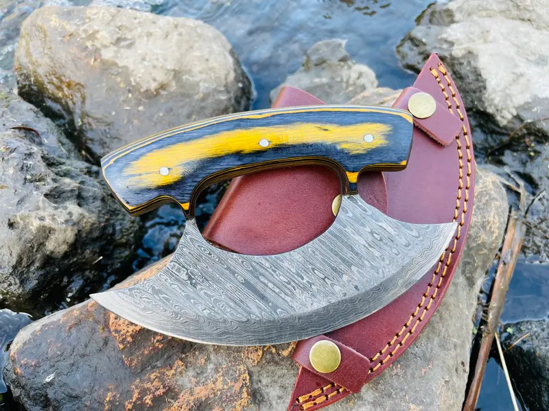 Tk-035 Damascus Alaskan Ulu – Forged Blade, Ergonomic Traditional Design 1