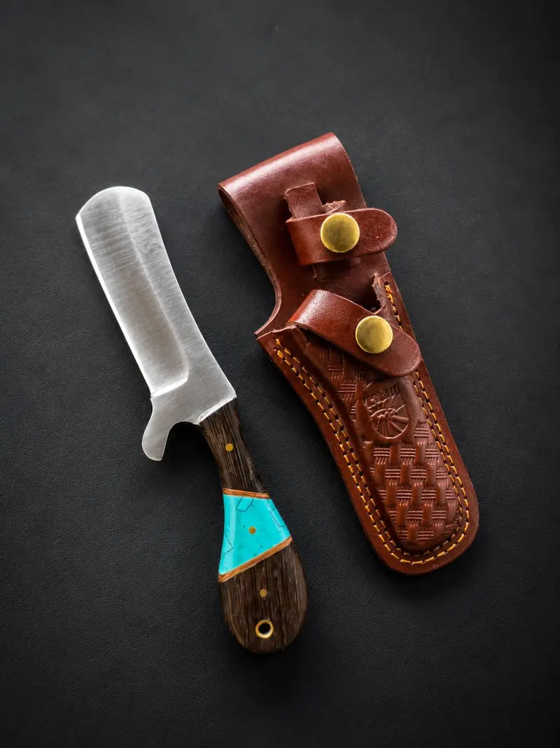 Tk-519 Titan Malachite Range Cowboy Cutter – Sheepfoot Blade With Wenge & Malachite Handle 1