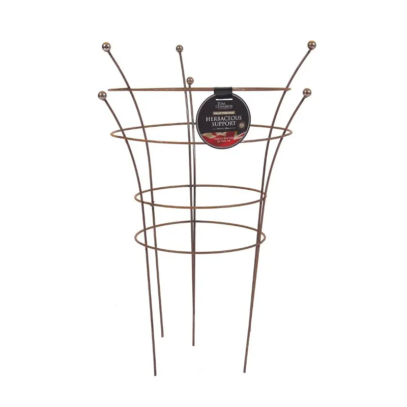Tom Chambers Twin-Pack Herbaceous Plant Supports – Rust Finish 1