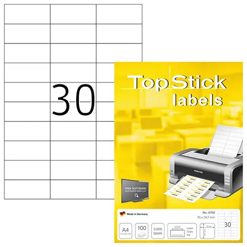 Top Stick Adhesive Labels – 70Mm × 29.7Mm, Pack Of [Qty], Model 8703 1
