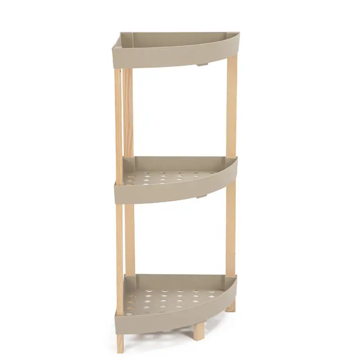 Tova Corner Shelf Unit – Versatile 3-Layer Multifunctional Storage 1