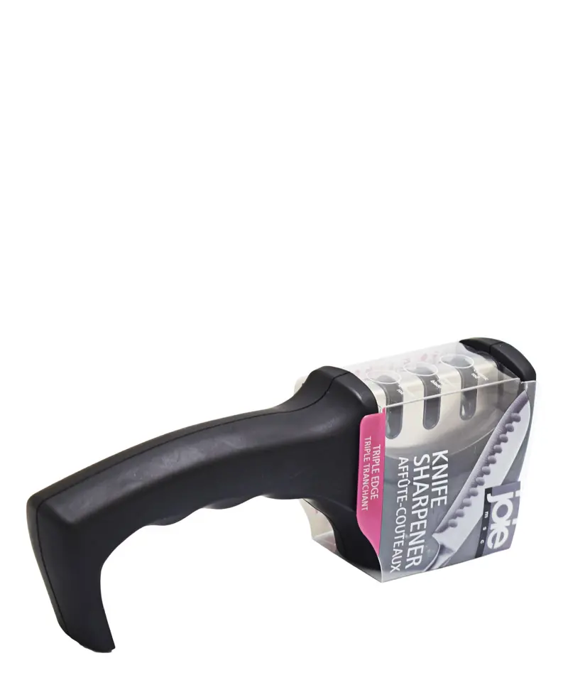 Triple-Edge Knife Sharpener – Joie Compact Black Sharpening Tool 1