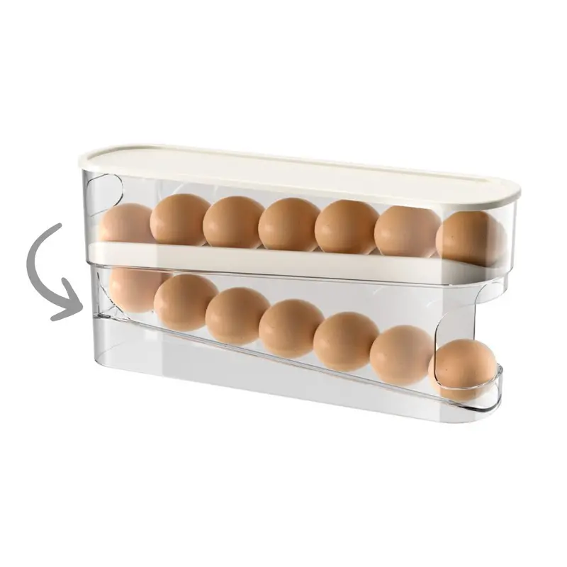 Two-Tier Rolling Egg Holder – Automatic Rotation With Protective Cover 1